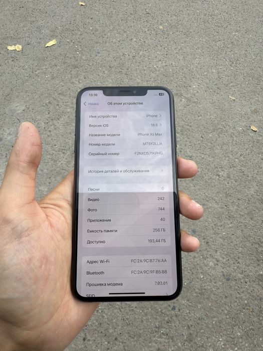 Iphone xs max 256 tali