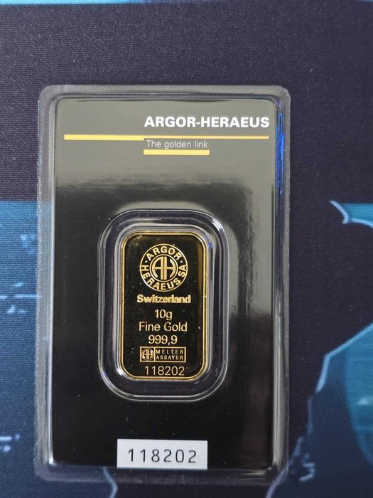 Lingou de aur 10gr 24K ARGOR-HERAEUS Switzerland