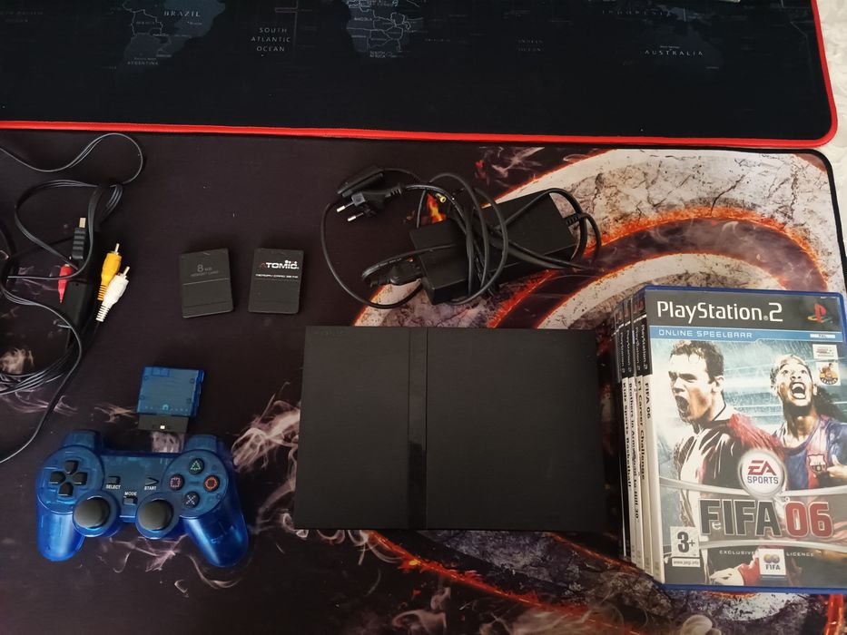 Consola PS2 Slim + 7 Jocuri + Controller nou + Card memorie, modare