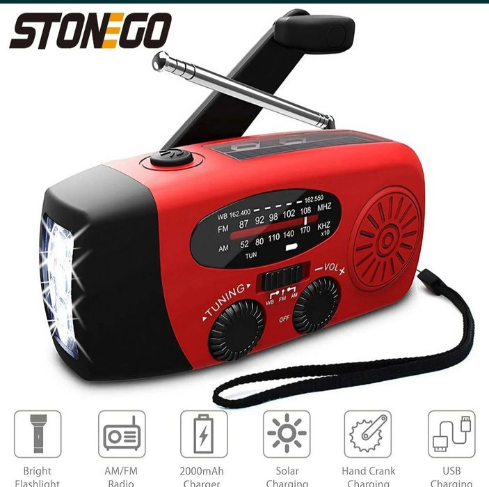 Radio solar portabil multifuncțional pentru camping