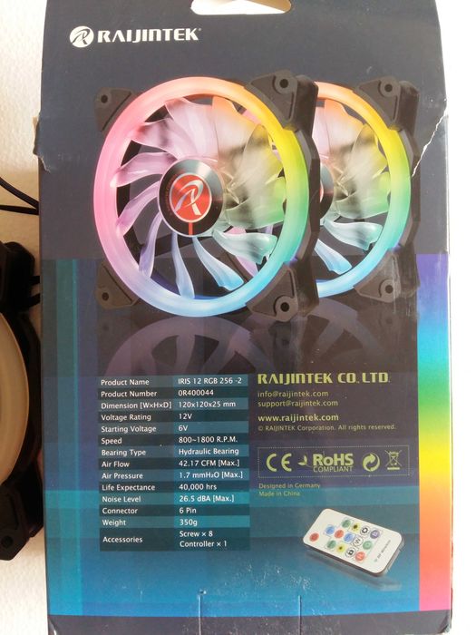 Продавам вентилатор Raijintek IRIS 12 tainbow RGB LED  с дистанционно.