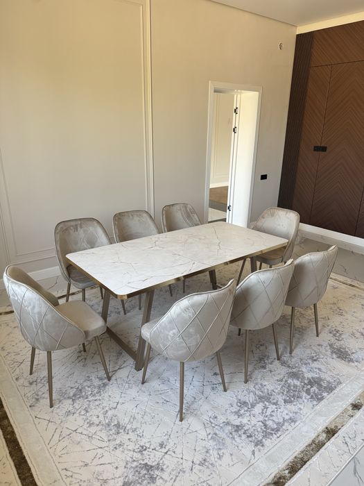 8 стулья  Стол 200х90 калаган тусын тандаи аласыз