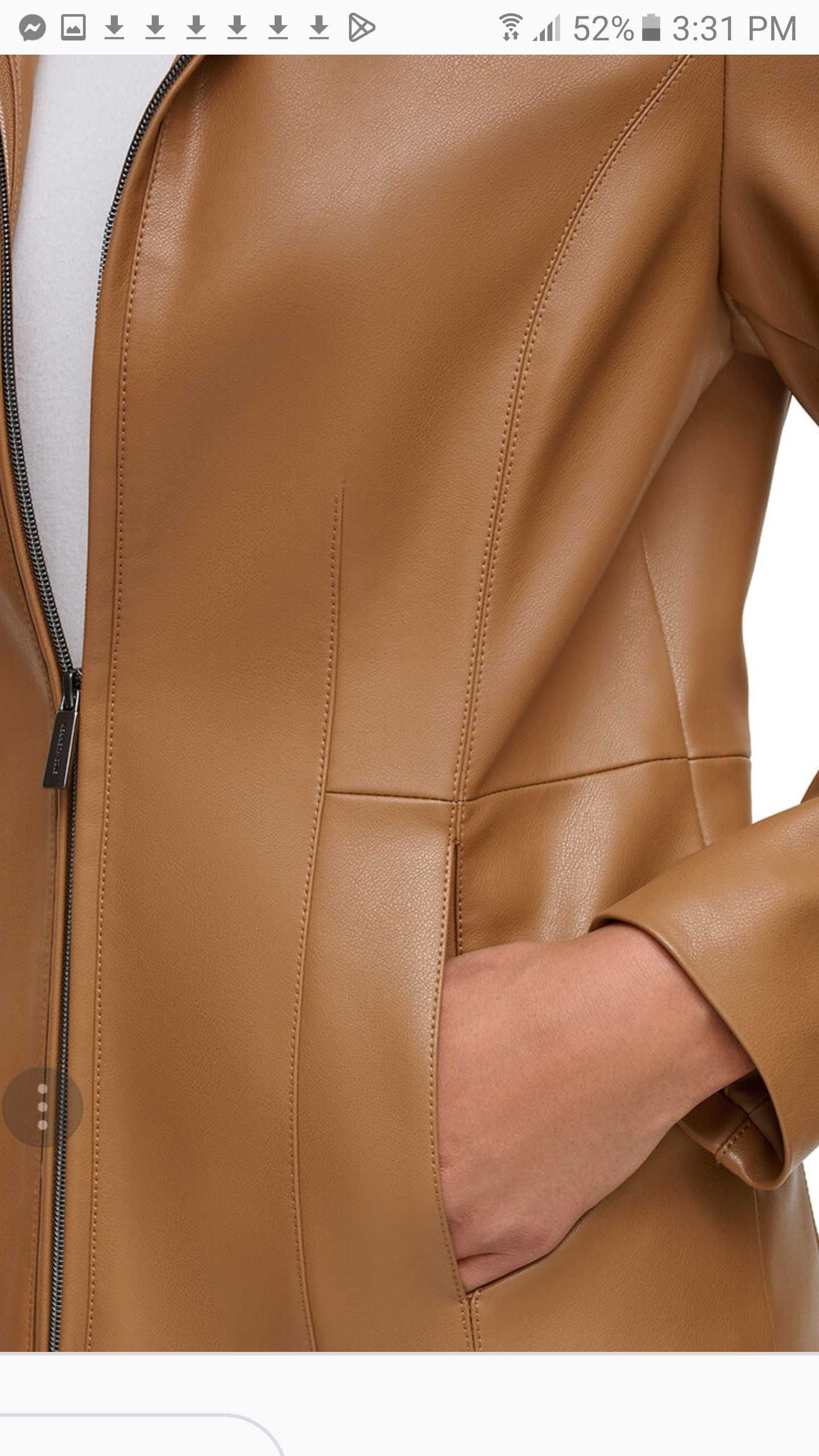 Ново дамско яке Kenneth Cole изкуствена кожа размер М
