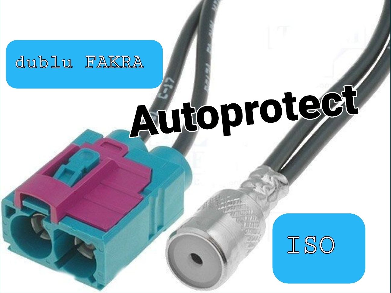 Adaptor antena dubla FAKRA la ISO pentru upgrade RNS-E etc