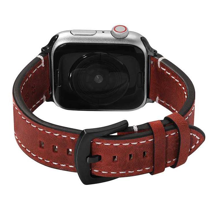 Кожена каишка с шев Apple Watch 7/8/9/10/SE 38/40/41/42/44/45/46