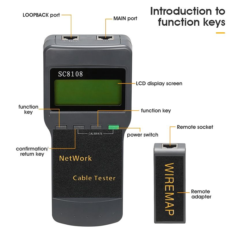 Многофункциональный сетевой тестер SC 8108, LAN tester, network cabel