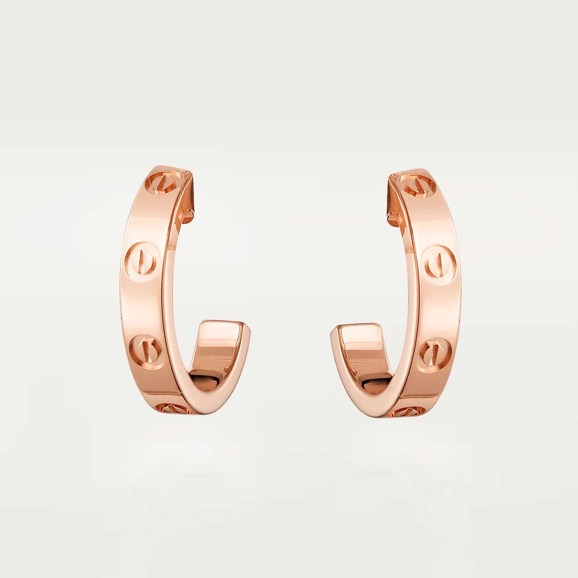 CARTIER Love Rose Gold Hoop Дамски Обеци