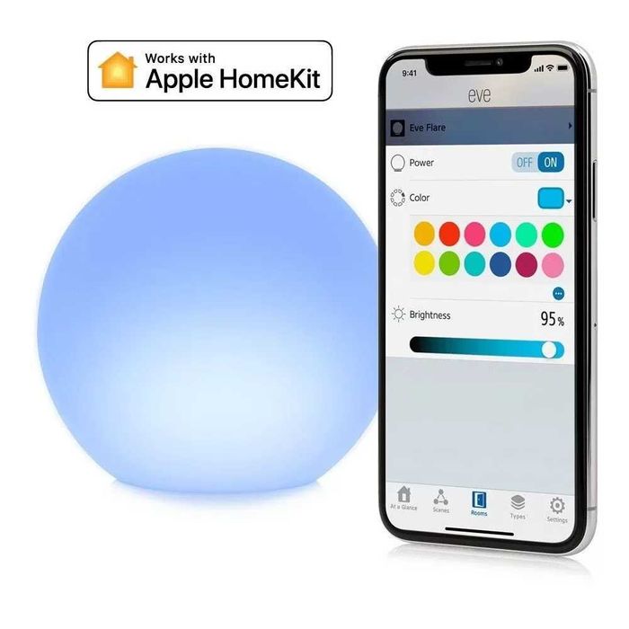 Lampa inteligenta LED RGB Eve Flare, incarcare wireless, portabila