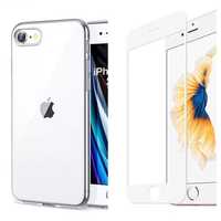 Iphone SE 7 8 PLUS Pachet Husa Din Silicon + Folie Sticla Curbata 11D