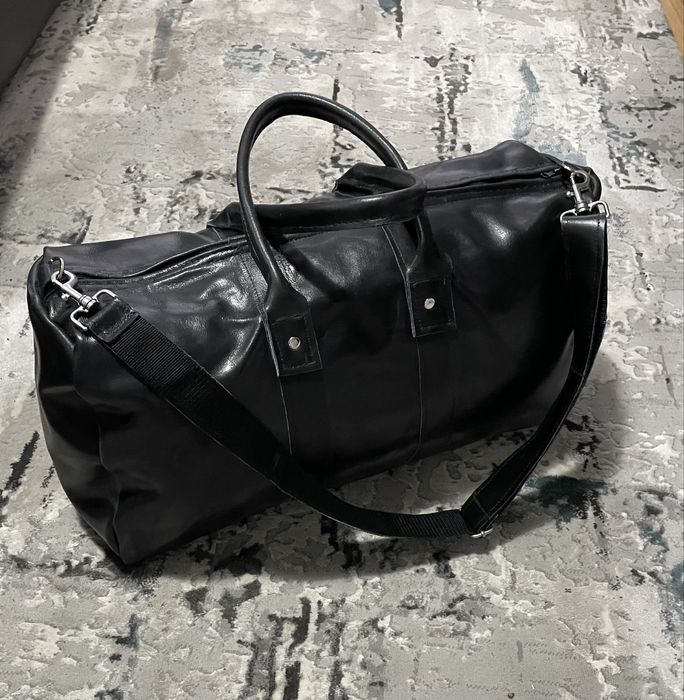 Geanta de voiaj din piele naturala pt voiaj/transport/sala negru/black