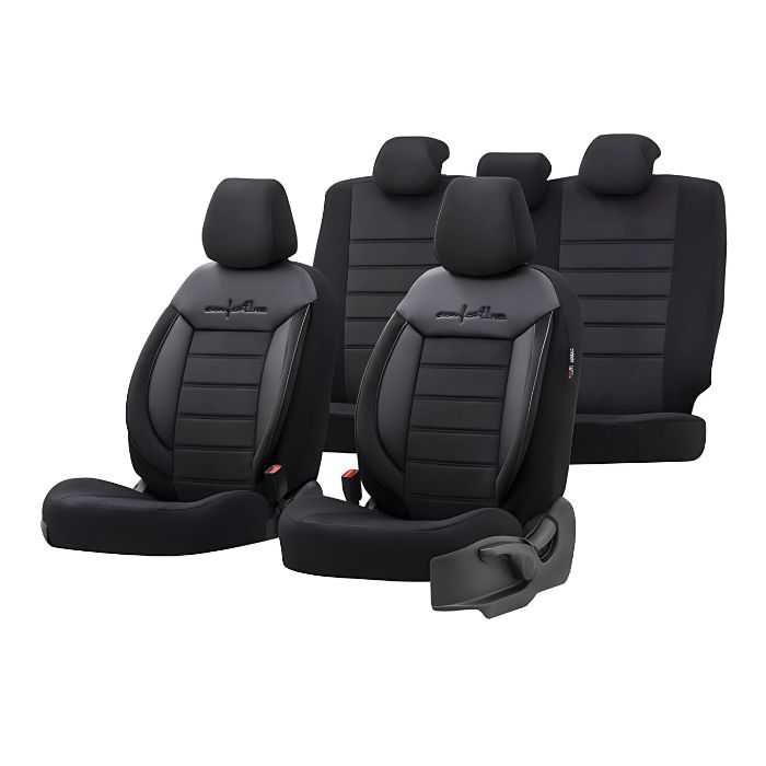 Комплект 4 седалки LUX Черна Тапицерия за седалки Comfortline CMF209
