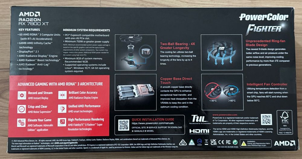 AMD Radeon RX 7800 XT powerColor Fighter 16 GB