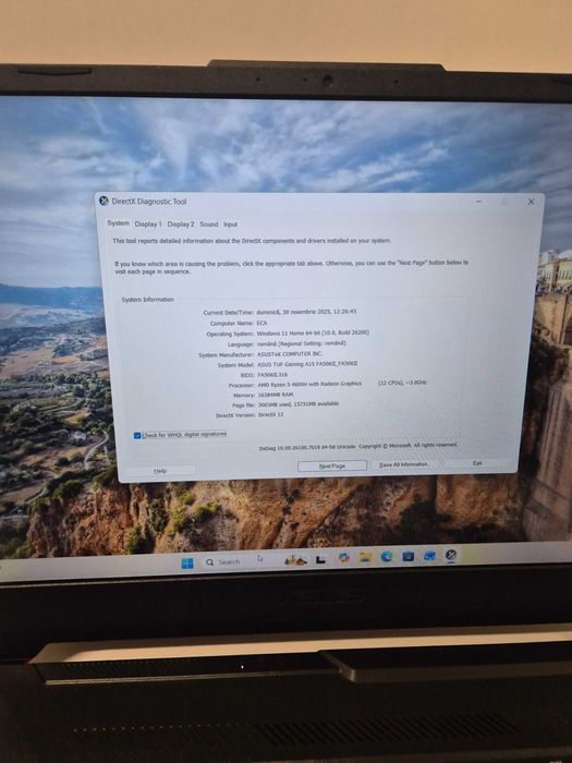 Laptop Asus Tuf Gaming A15 (49370 Ag11 Piata Nicolina) Garantie 2 ani!