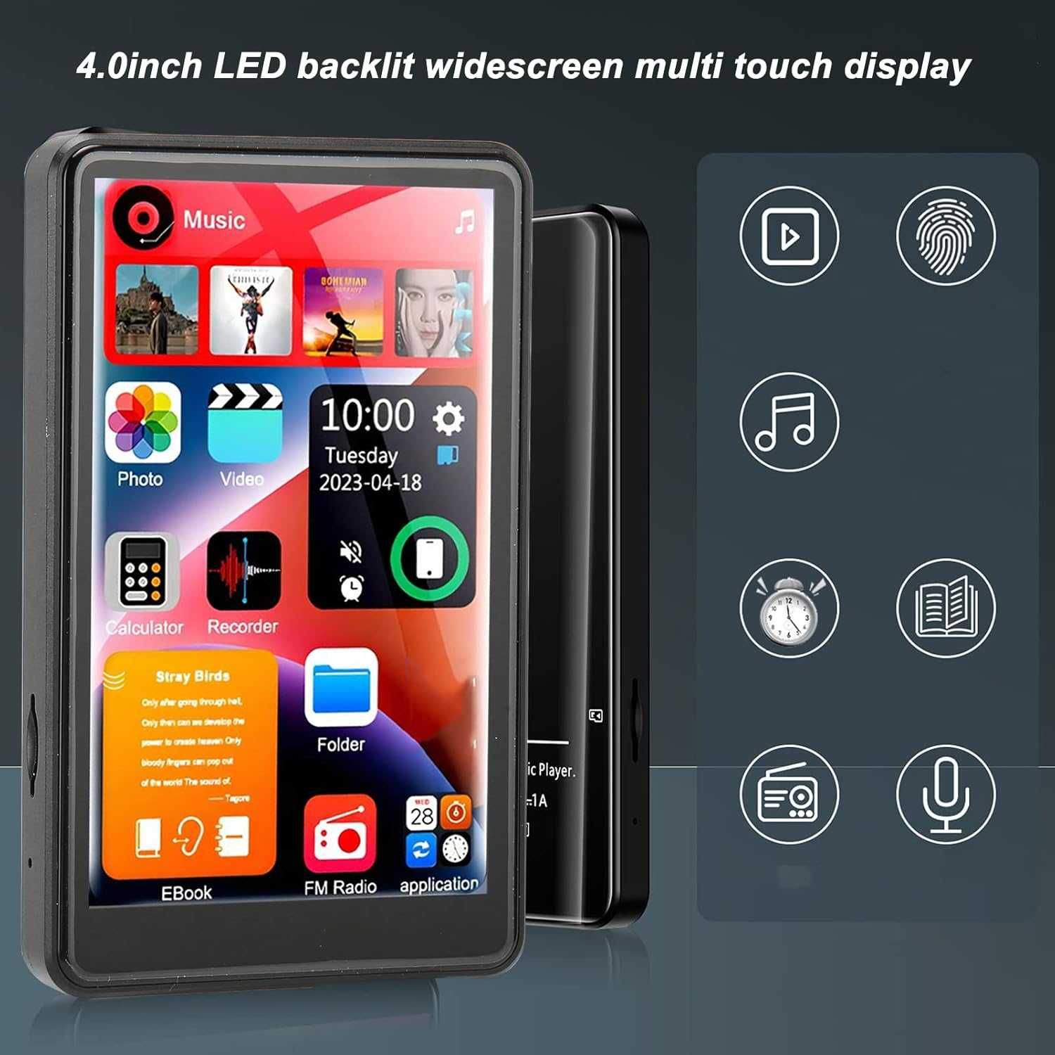 MP3 плейър с Bluetooth и сензорен екран Yoidesu