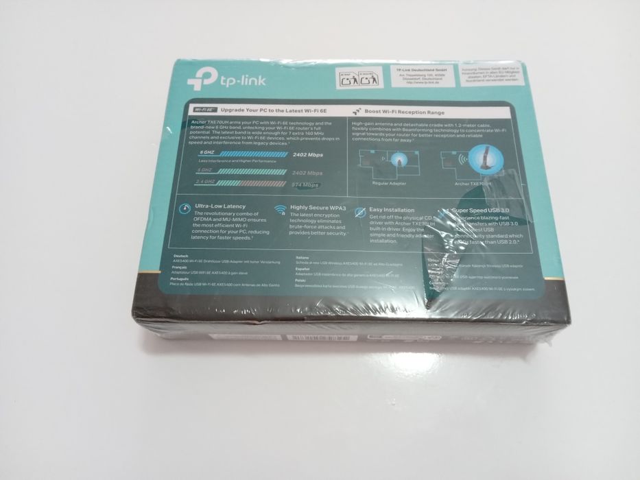 TP-Link Archer TXE70UH AXE5400 - Трибандов Wi-Fi 6E High Gain USB