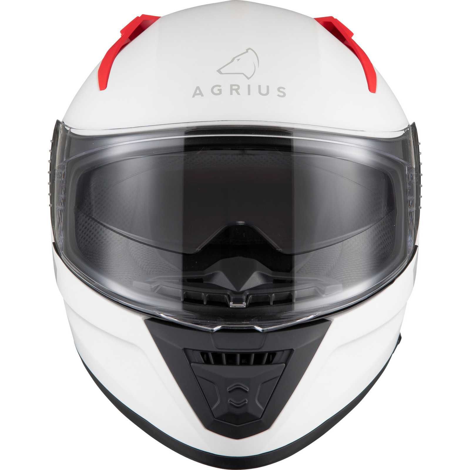 Casca moto integrala full face Agrius Storm Shield Alb - cu ochelari