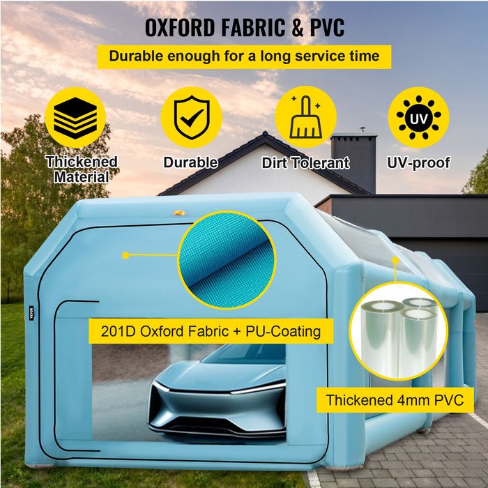 Cort de vopsire auto gonflabil,8.5x4.6x3m,2 ventilatoare