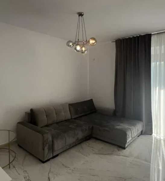 Vand coltar extensibil Mobexpert, catifea gri, stare excelenta