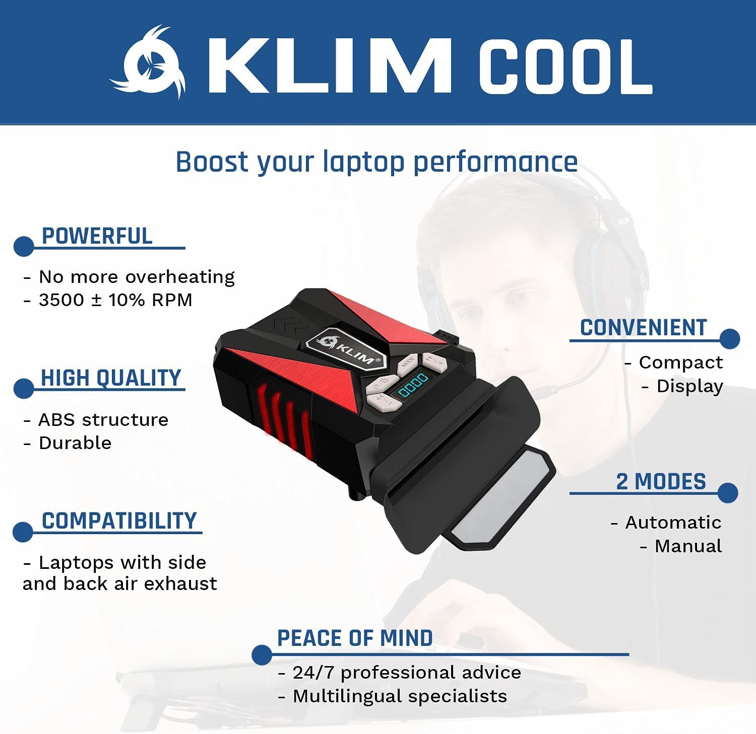 Klim cool laptop cooler usb ventilator racire laptop gaming usb