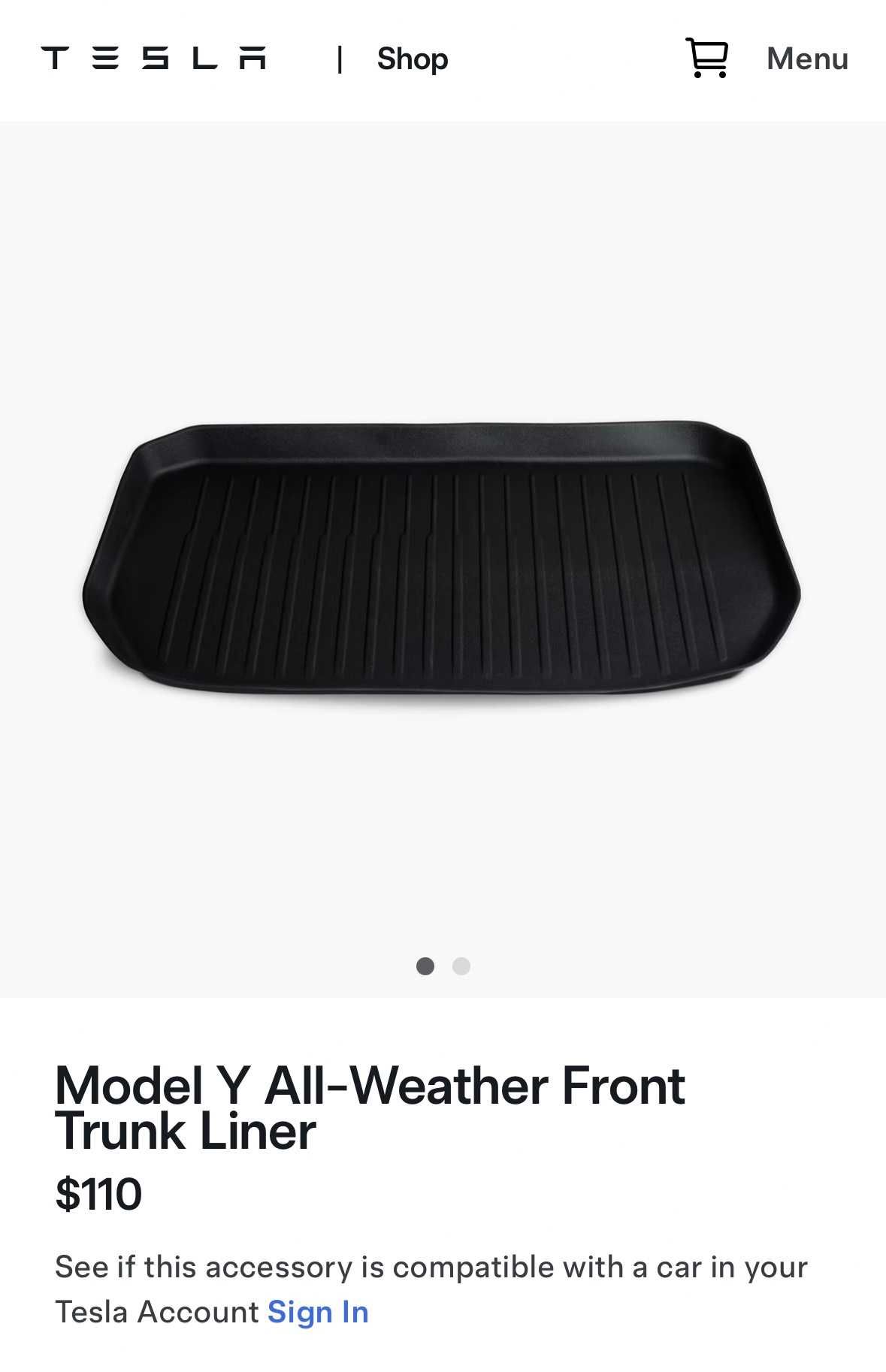 Oригинал Tesla Model Y  Коврик  багажник новый