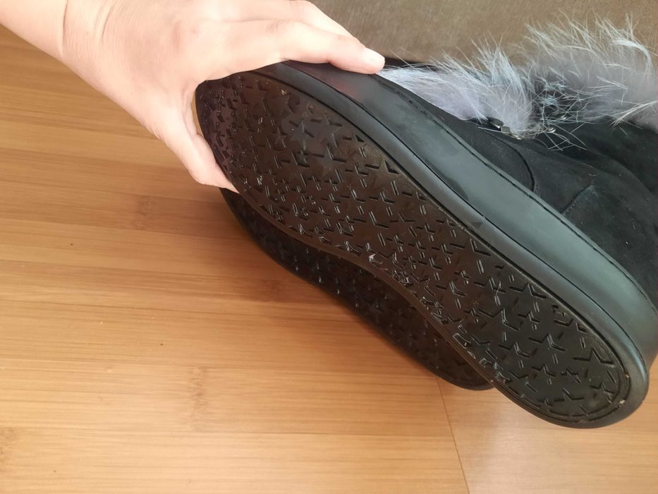 Дамски боти естествен пух и велур