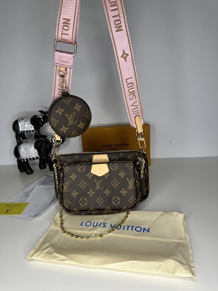 Geanta Louis Vuitton multi pochette 3 piese+cutie piele canvas 100%