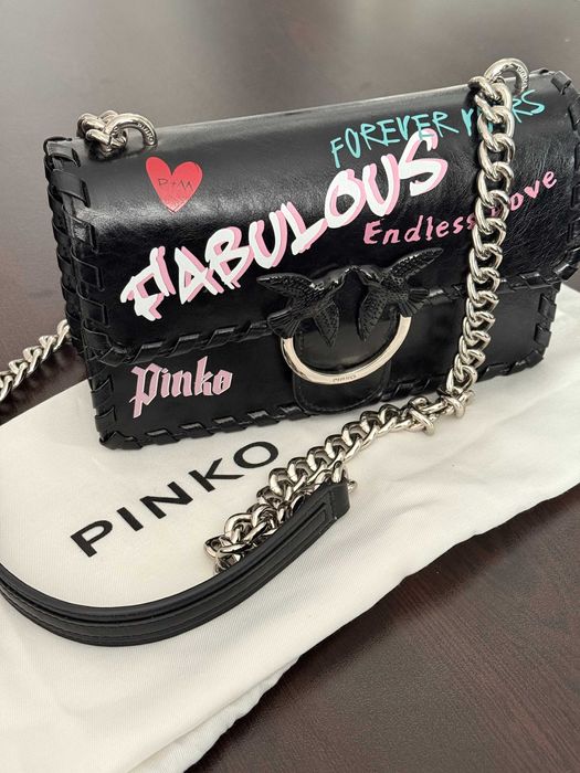 Pinko Love Fabulous оригинална черна чанта