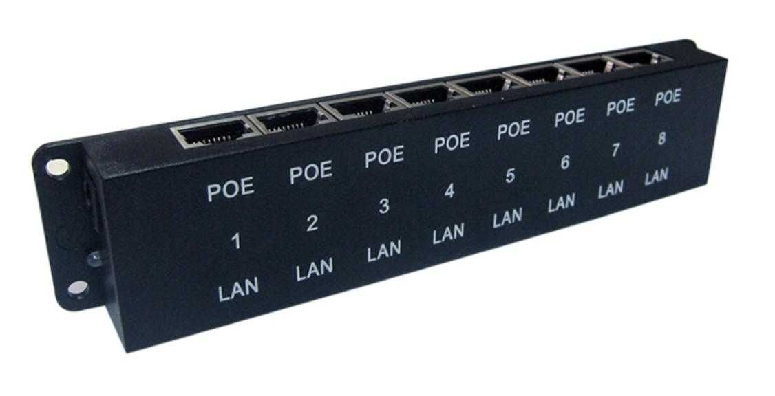 Клима 8х Port Poe HUB Splitter Injector Мрежови Инжектор IP Камери NVR