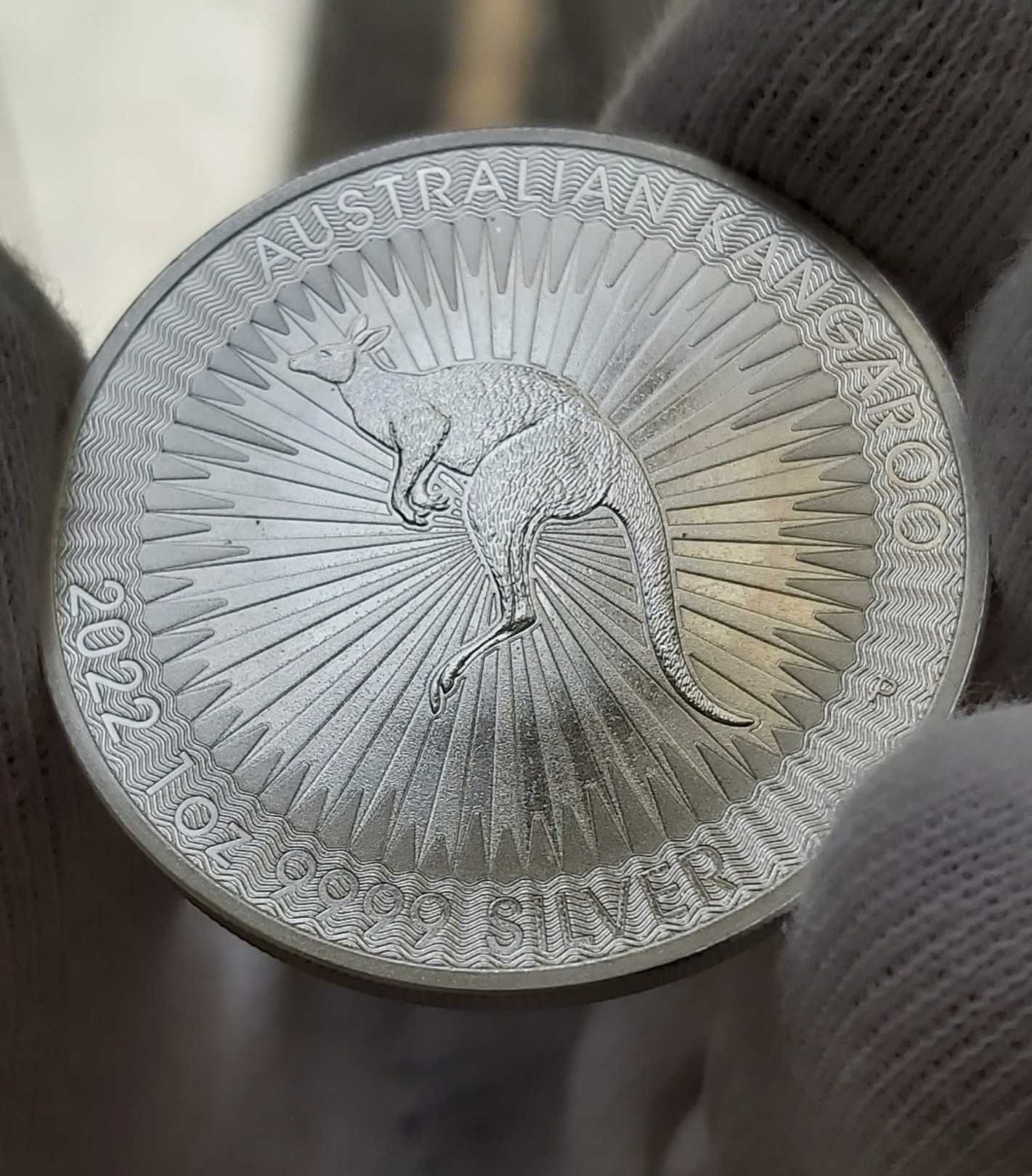 Moneda argint pur 999.9 investitie 1 oz 31.1g noua Kangaroo 2022