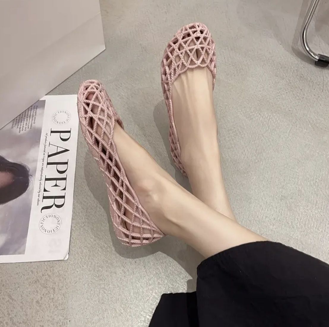 Balerini moi și comozi din pvc siliconat respirabil flip-flop