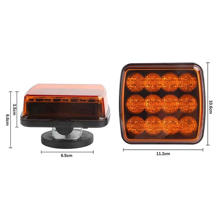 Безжични Аварийни Сигнални Блиц Светлини с Mагнит 12-24V с 12 режима