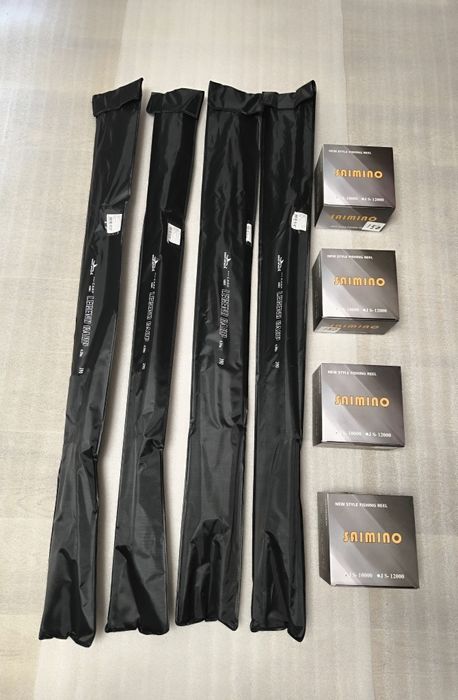 SET 4 Lansete LEGEND 3,90m/4,0lbs/3segmente + 4 Mulinete JS10000