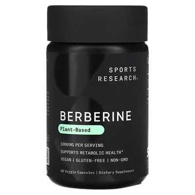 Sports Research, Berberine 1000 mg.  Берберин 100 мг.