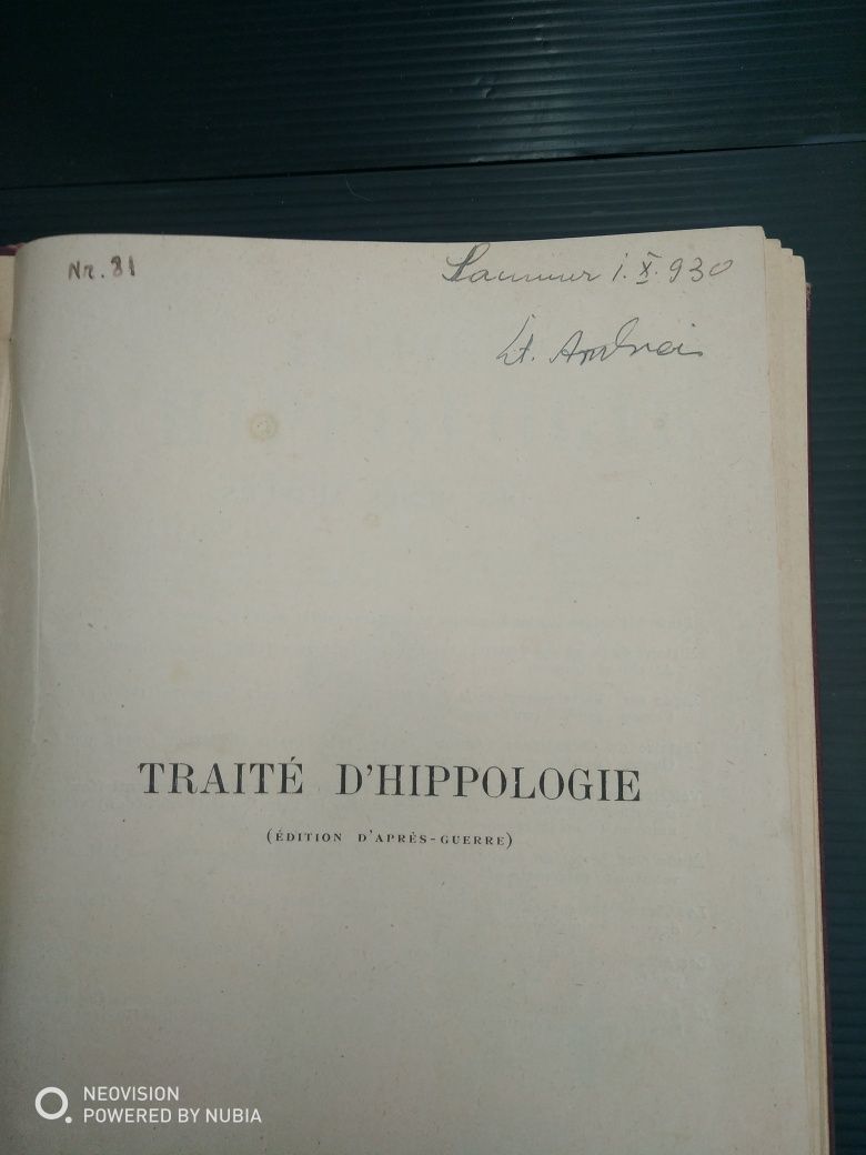 Vând tratat de hipologie