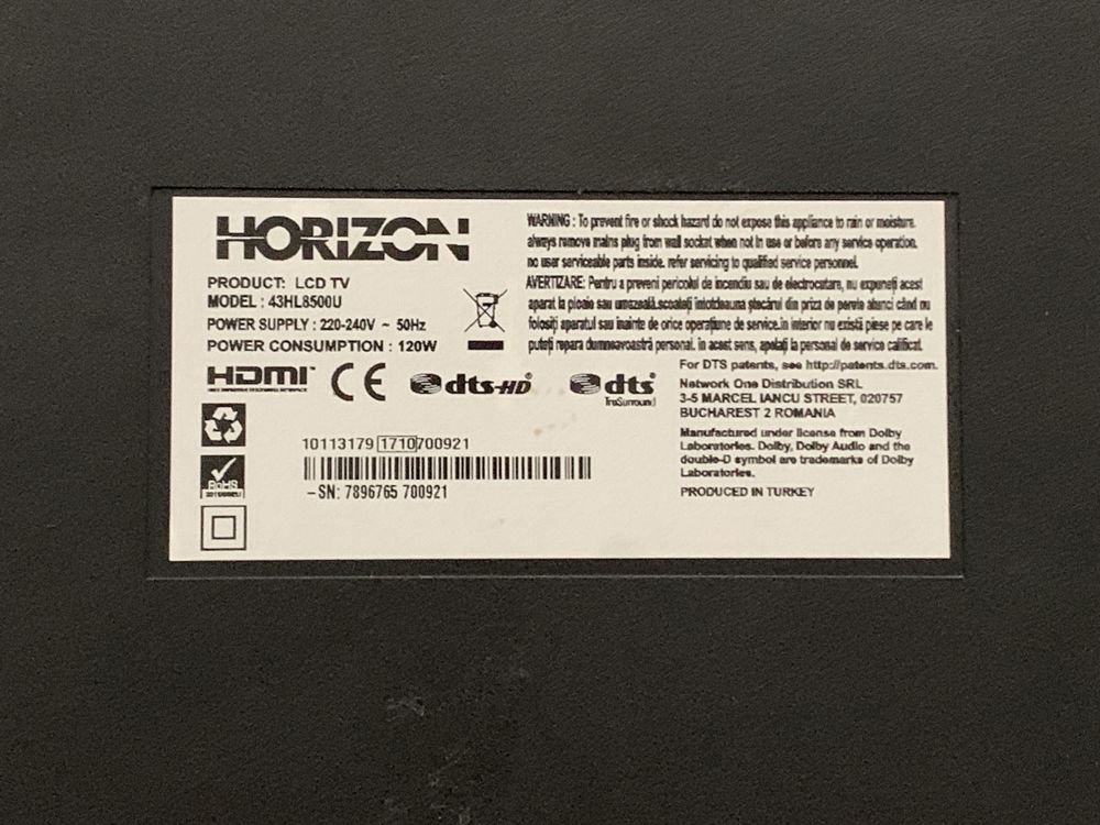 tv ecran spart Horizon 43HL8500U