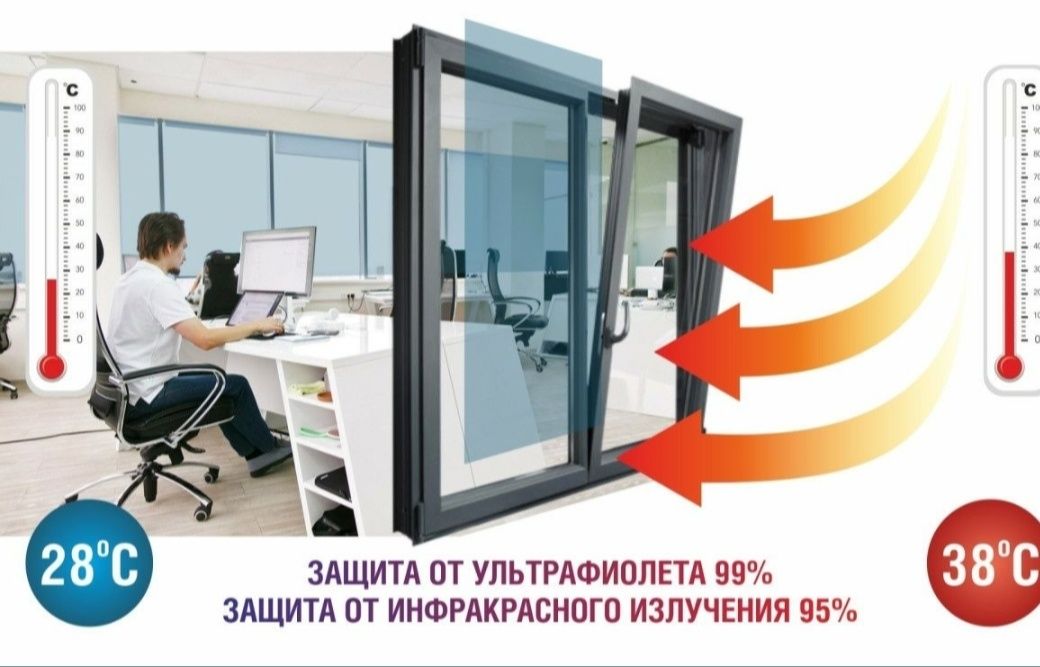 Тонировка Tonirovka солнце защита зеркальный пленка офис ва зданияга