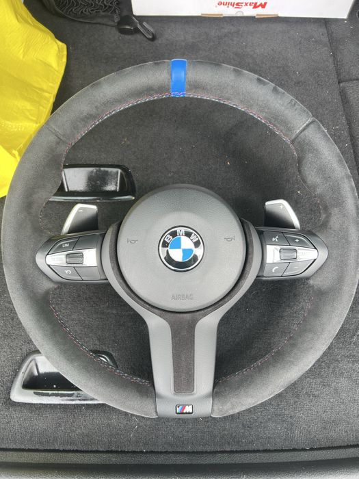 Vand volan bmw seria 5 seria 7 f10 f11 f01 cu alcantara padele