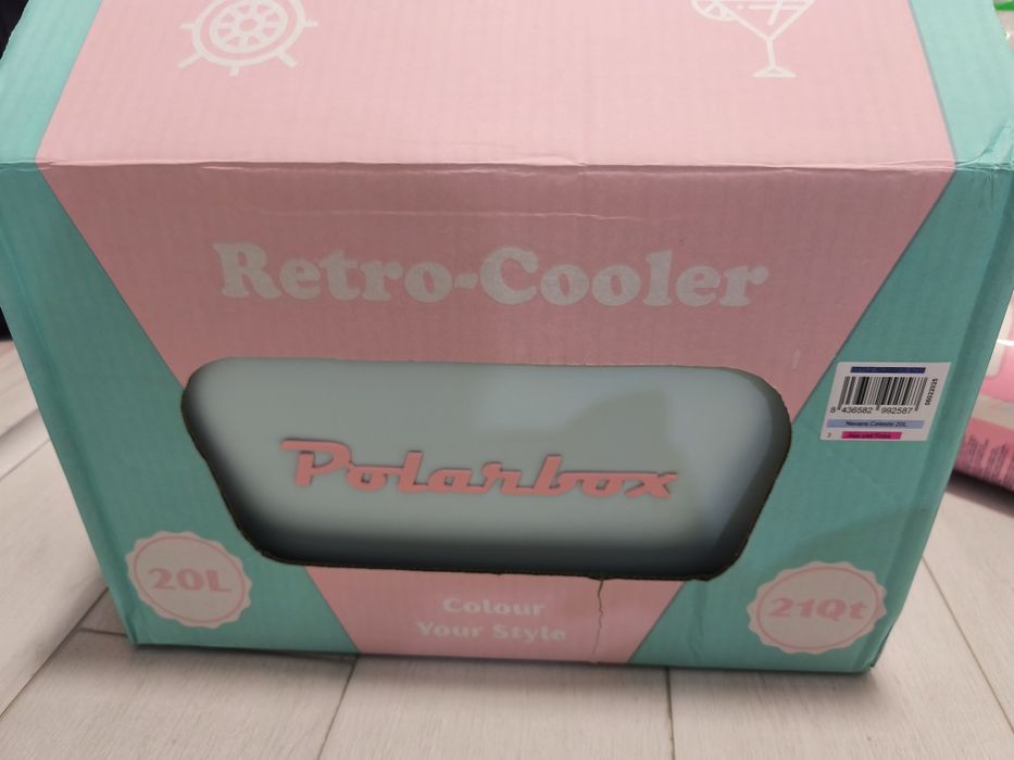 Lada frigorifica pasiva Polarbox Style Pop, 12 litri, Cyan-Baby Rose