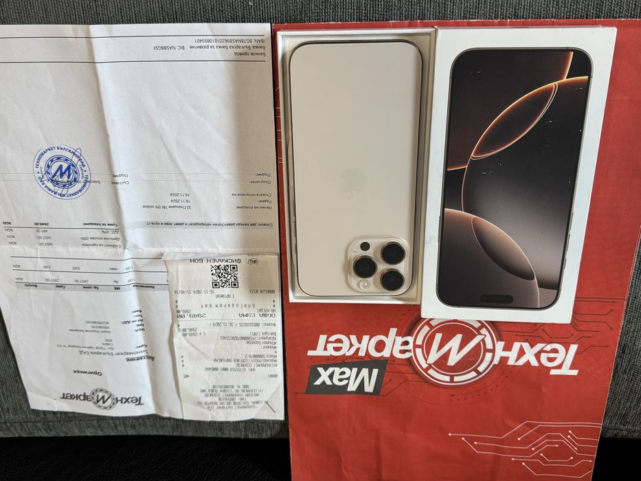 КАТО НОВ 256GB iPhone 16 Pro Max Техномаркет Гаранция 2026 Desert