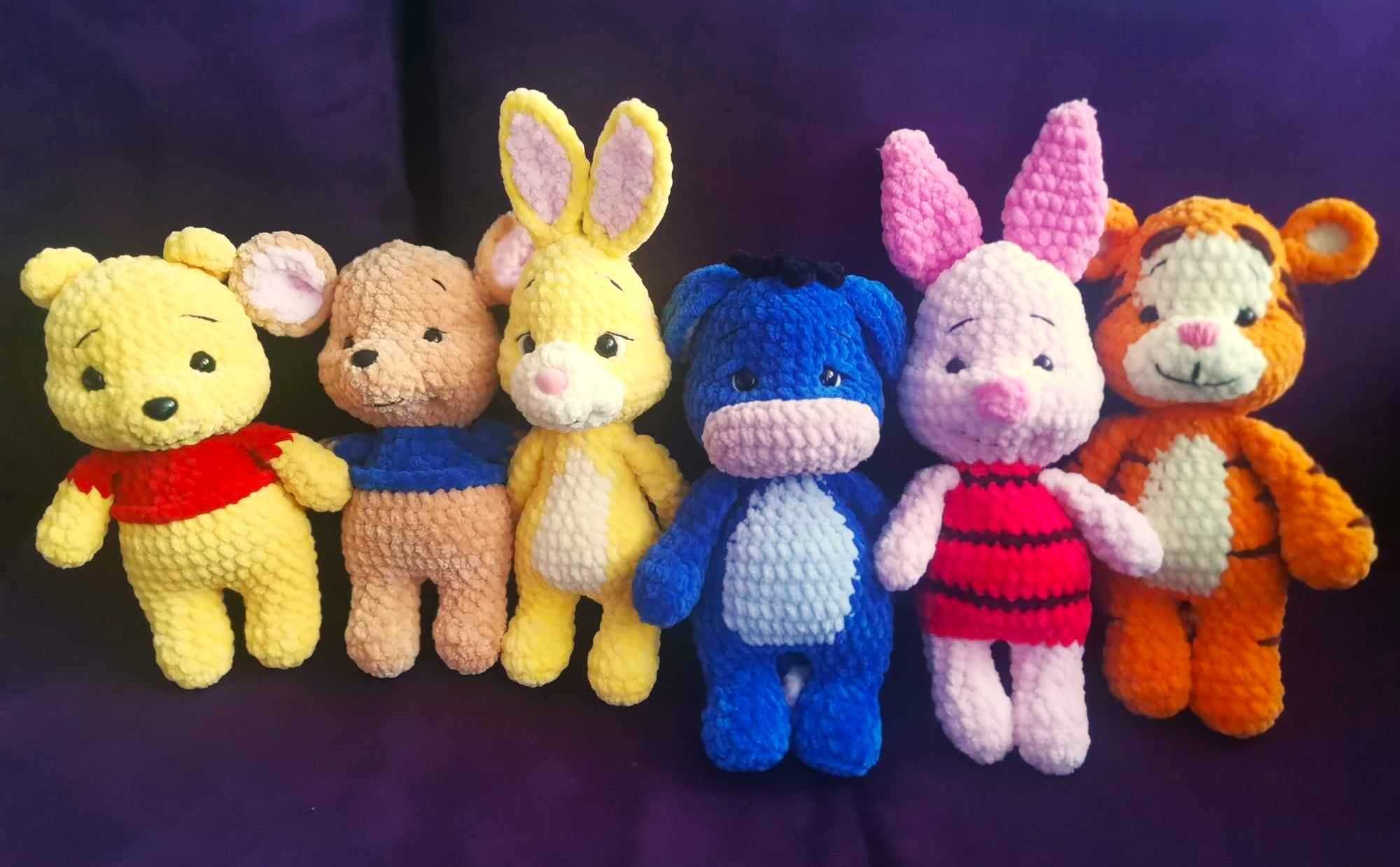 Плетени плюшени играчки - Мечо Пух и приятели
