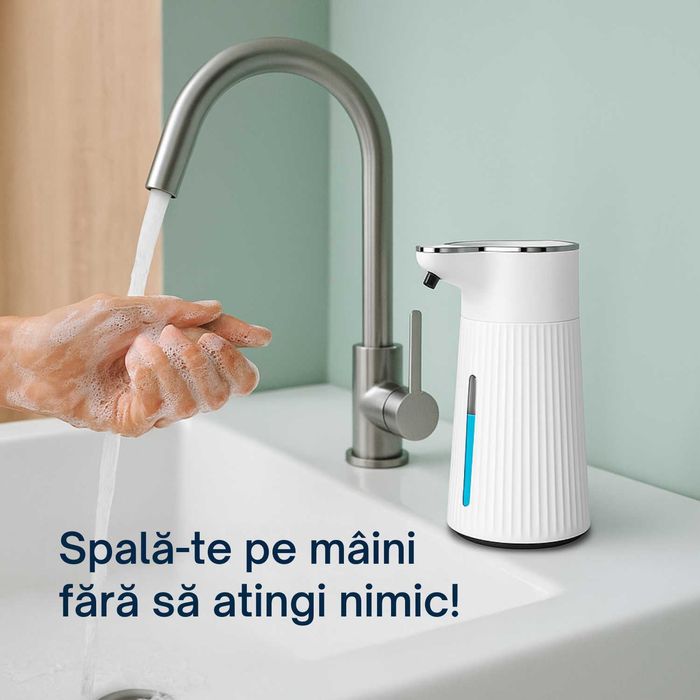 Dozator de sapun lichid sau spuma/ negru-alb/ rezistent apa/USB-C