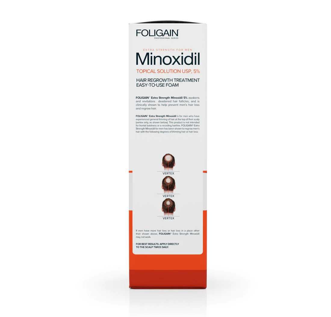 Spuma - Minoxidil Foligain 5%, 3 Luni Aplicare, Tratament  Barba/Scalp