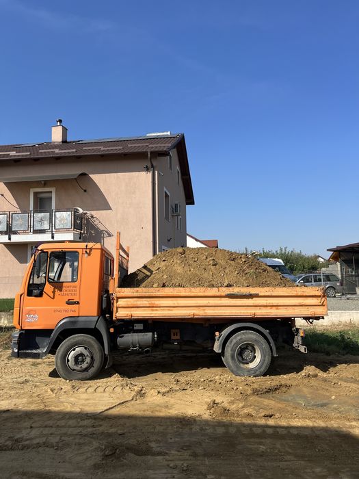 Transport nisip, piatra, amestec, balast, sort, asfalt, marfa