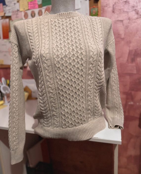 Pulover/bluza/swetear tricotat, bej,  Mango, S