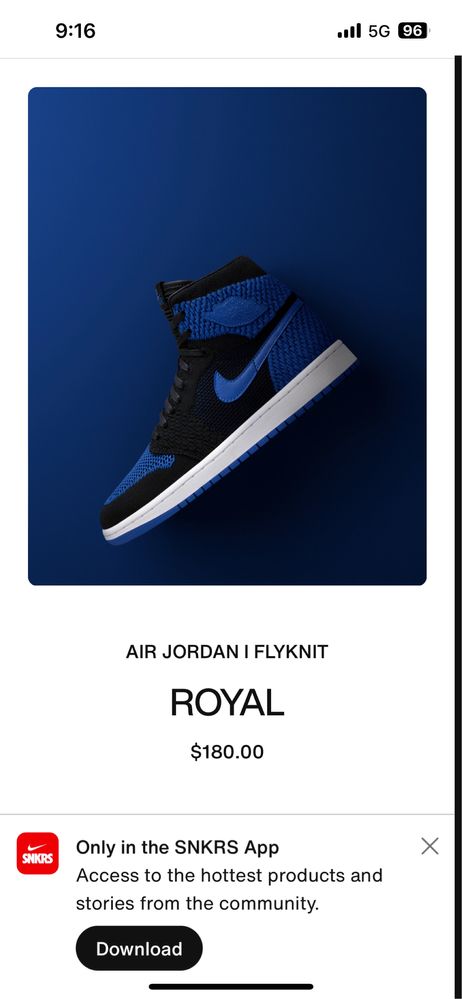 Air JORDAN 1 Flyknit “Royal”: 42  / Оригинал