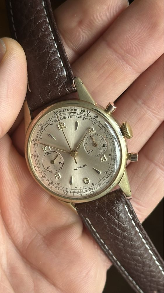 Ceas cronograf mecanic chronograph vintage vechi cu revizie