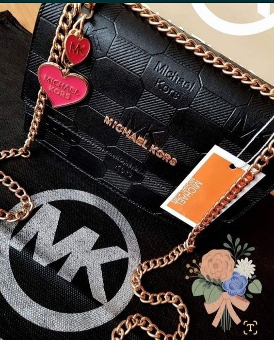 Geanta mini MK,super model,logo metalic, etichetă, saculet