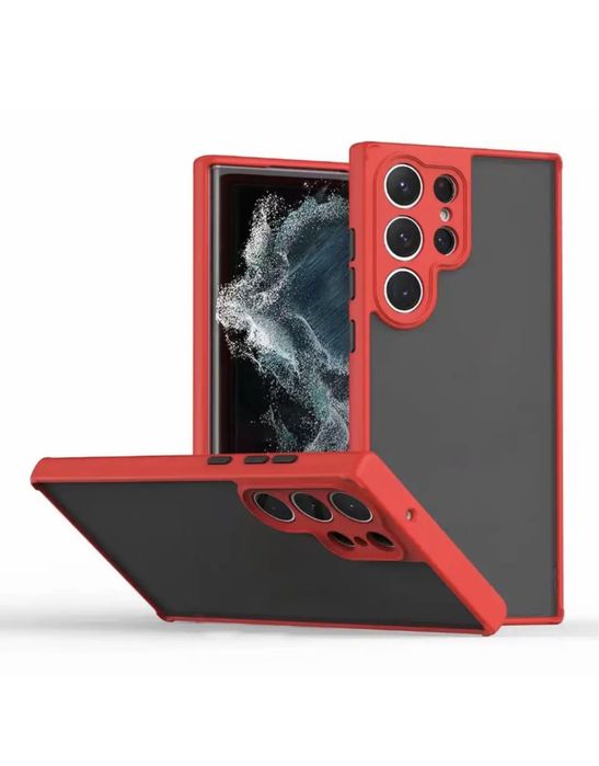 Samsung S22/S23/S24/S25/PLUS/ULTRA Husa Plastic Fumuriu Margine Silico