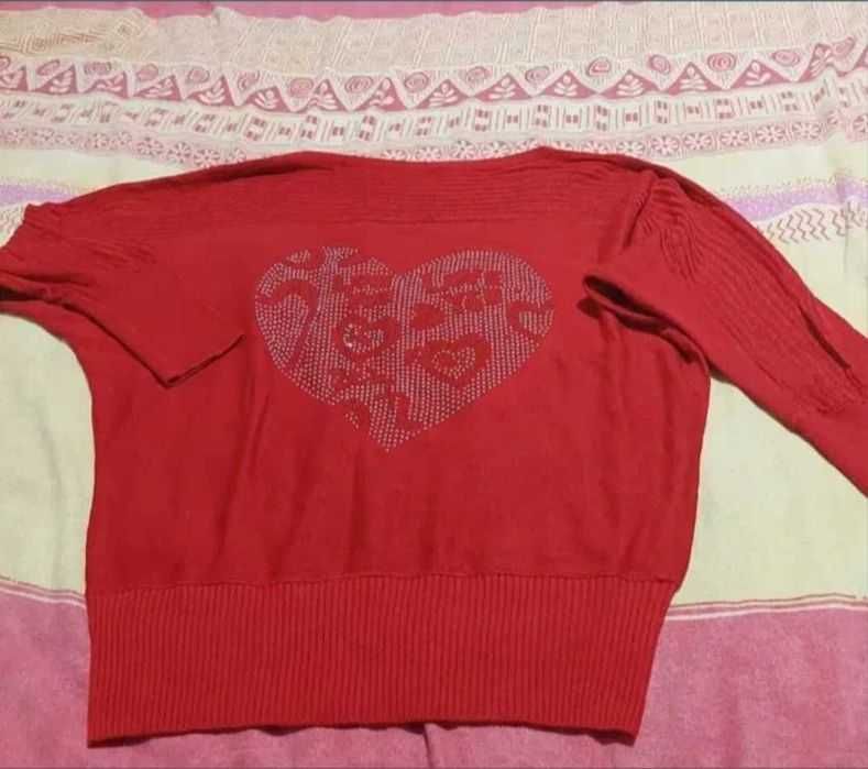 Bluza trendy guler barcă S/M tricot  subtire