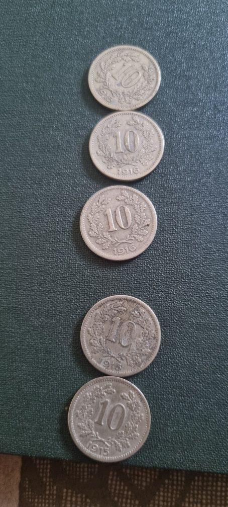 65 monede filler (forint) din primul razboi mondial
